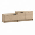 TV-Lowboard-Set, 2-teilig, Eichendekor Natur/Schwarz, 240 × 40 × 55 cm