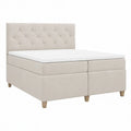 Boxspringbett 180 x 200 cm mit gepolstertem Kopfteil, Beige