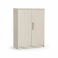 Rechteckiger Schrank aus lackiertem MDF in Cremeweiss 80 x 40 x 120 cm mit 2 Türen