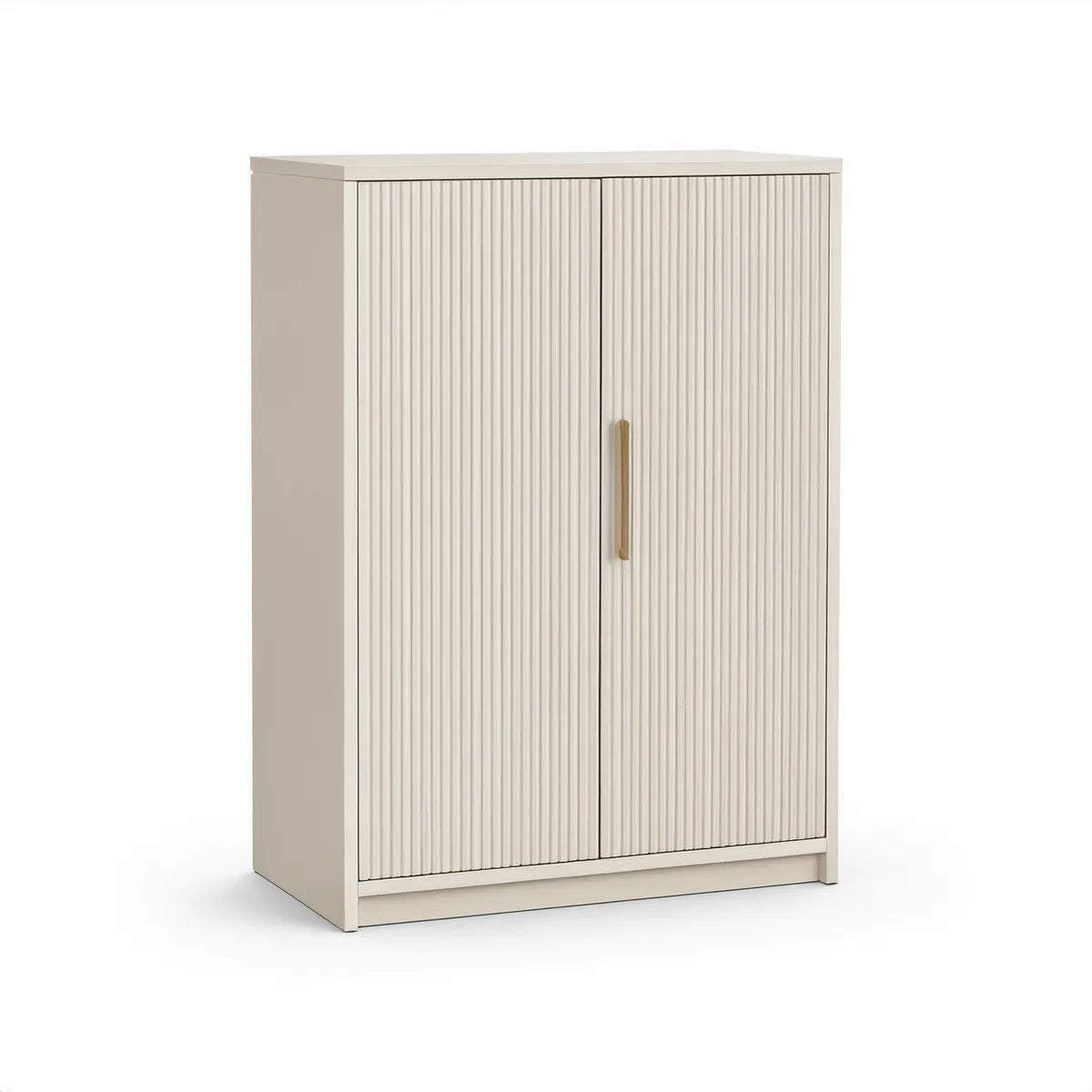 Rechteckiger Schrank aus lackiertem MDF in Cremeweiss 80 x 40 x 120 cm mit 2 Türen