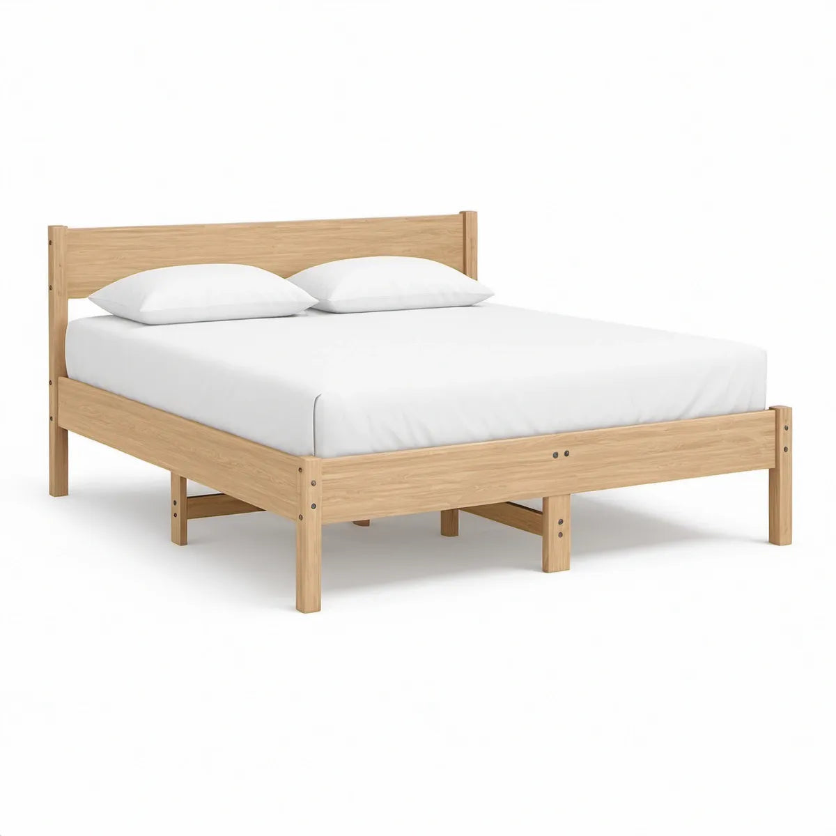 Doppelbett aus massivem Kiefernholz Natur 160 x 200 cm
