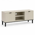 TV-Lowboard Beige/Schwarz aus Spanplatte und MDF, 120 x 40 x 60 cm